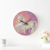Unicorn In Blush Of Dawn Große Wanduhr (Zuhause)