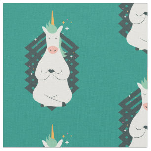 Unicorn in der Yoga-Pose Stoff