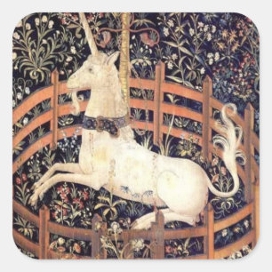 Unicorn in Gefangenschaft Quadratischer Aufkleber
