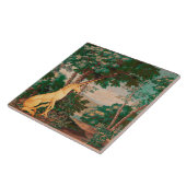 UNICORN IN GRÜNER HOLZLANDSCHAFT, BÄUME, GREENERIE FLIESE (Seite)