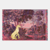 UNICORN IN HOLZLANDSCHAFT,BÄUME,GREENERIE GESCHENKPAPIER SET (Vorderseite 2)