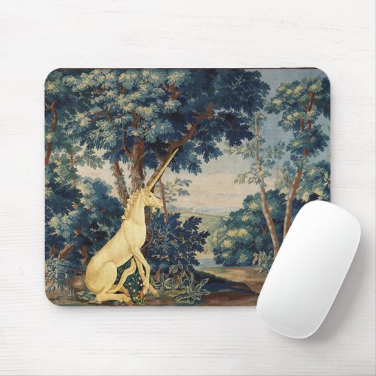 UNICORN IN HOLZLANDSCHAFT,BÄUME,GREENERIE MOUSEPAD (Mit Mouse)