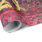 UNICORN IN HOLZLANDSCHAFT,BÄUME,PINKBLAU GESCHENKPAPIER (Rolleneckpunkt)