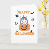 Unicorn in Pumpkin Niedliche Einhörner Frohe Hallo Karte (Gelbe Blume)