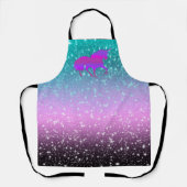 Unicorn in Sparkling Ombre Dusche Schürze (Vorderseite)