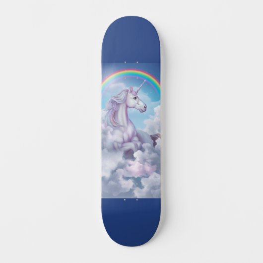 Unicorn in the Clouds Skateboard (Vorderseite)