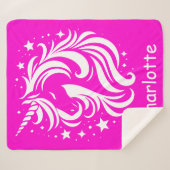 Unicorn Individuelle Name Fuchsia Sherpadecke (Vorderseite (Horizontal))