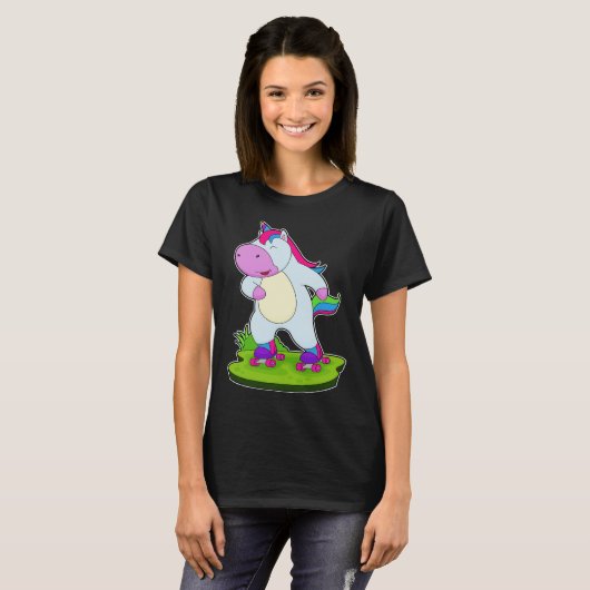 Unicorn Inline-Skaten-Roller-Skate T-Shirt (Vorne ganz)