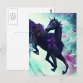 Unicorn innerhalb der Galaxy Postkarte (Vorne/Hinten)