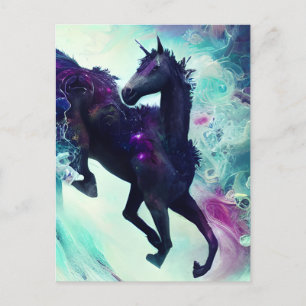Unicorn innerhalb der Galaxy Postkarte