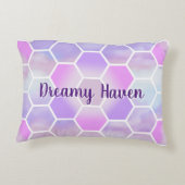 Unicorn Inspiriert Honeycomb Personalisierter Name Dekokissen (Rückseite)