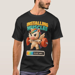 Unicorn Installieren von Muskeln Workout Gym Fitne T-Shirt