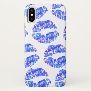UNICORN Iridescent Lila Foil Metallic KISS LIPS Case-Mate iPhone Hülle