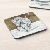 Unicorn isländisch getränkeuntersetzer (Linke Seite)