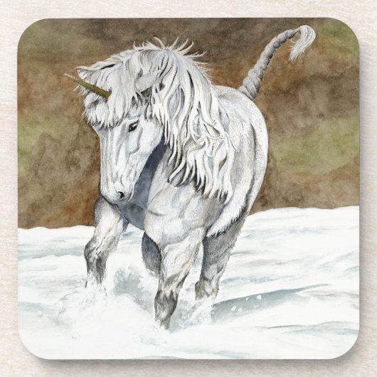 Unicorn isländisch getränkeuntersetzer (Vorderseite)