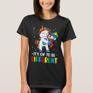 Unicorn Its Ok To Be Different Autism Awareness Fo T-Shirt