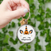 Unicorn Jack O Lantern With Name Schlüsselanhänger (Hand)