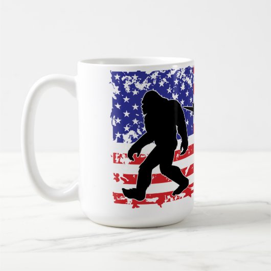 Unicorn, Jackalope, Bigfoot and the American Flag Kaffeetasse (Links)