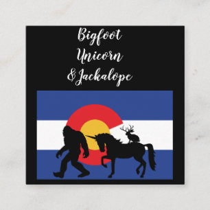 Unicorn Jackalope und Bigfoot Quadratische Visitenkarte