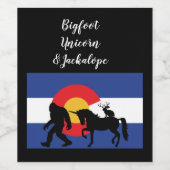 Unicorn Jackalope und Bigfoot Weinetikett (Einzelnes Label)