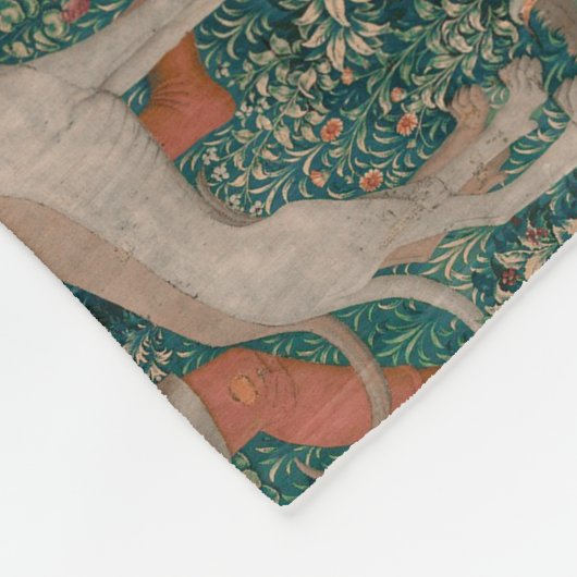 Unicorn-Jagd Mittelalterliche Kunst - Unicorn wird Fleecedecke (Ecke)
