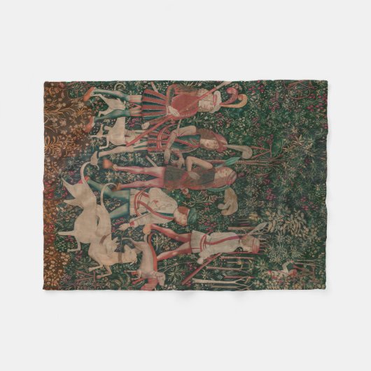 Unicorn-Jagd Städtische Badeanstalt Fleecedecke (Vorderseite (Horizontal))