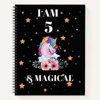 Unicorn Journal I am 5 & Magical notebook Notizblock