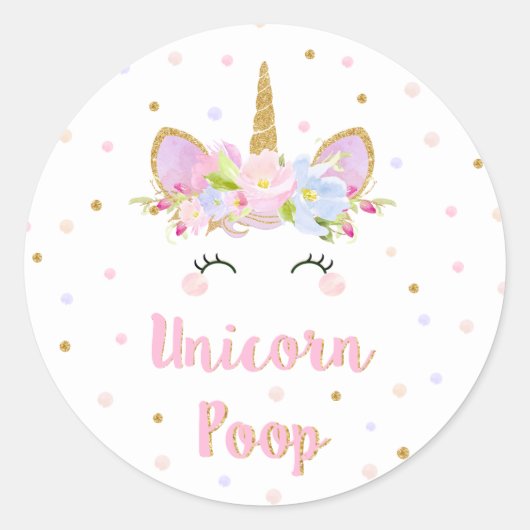 Unicorn Kacke Aufkleber Geburtstagspartei bevorzug (Vorderseite)
