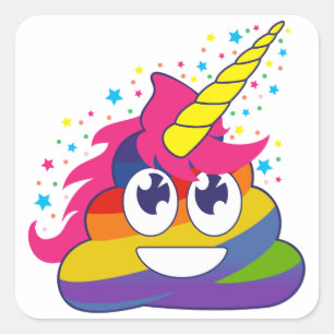 Unicorn kacken Regenbogen Emoji Aufkleber