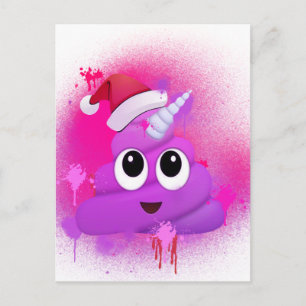 Unicorn kacken Spray-Farbe Sankt Emoji Feiertagspostkarte
