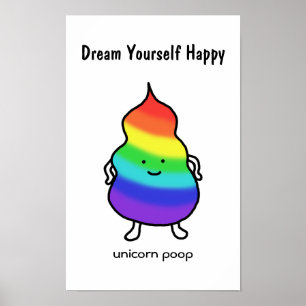 Unicorn Kackte Funny Inspirational Poster Regenbog