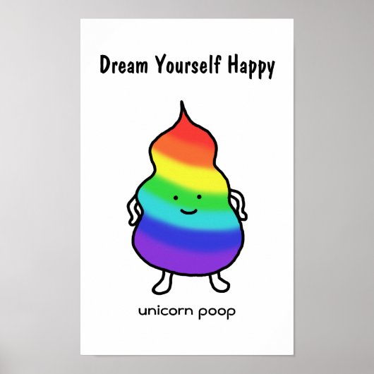 Unicorn Kackte Funny Inspirational Poster Regenbog (Vorne)