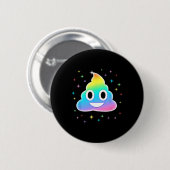 Unicorn Kackte Magic Rainbow Funny Halloween Kostü Button (Vorne & Hinten)