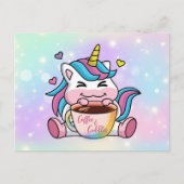 Unicorn-Kaffee und -Cuddles Postkarte (Vorderseite)