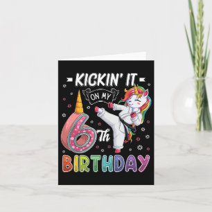 Unicorn Karate 6. Geburtstag Sechs 6 Jahre alter T Karte
