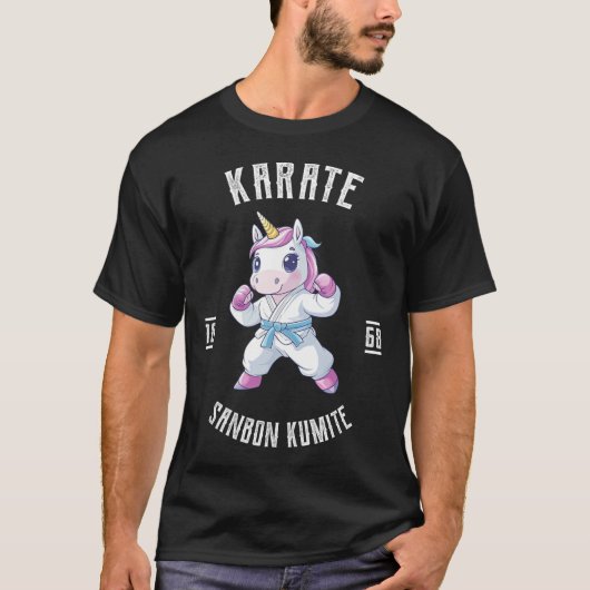 Unicorn Karate - Japanischer Kampfkünstler T-Shirt (Vorderseite)