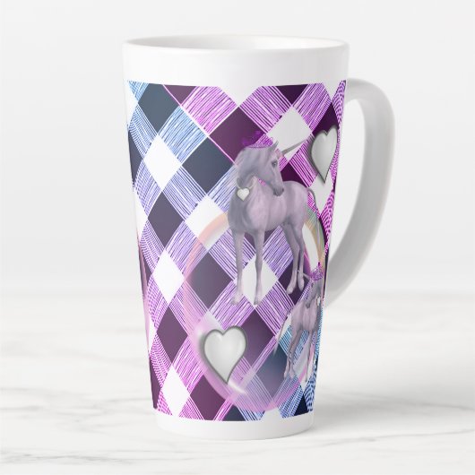 Unicorn Karierte Latte-Tasse Milchtasse (Rechte Ecke)