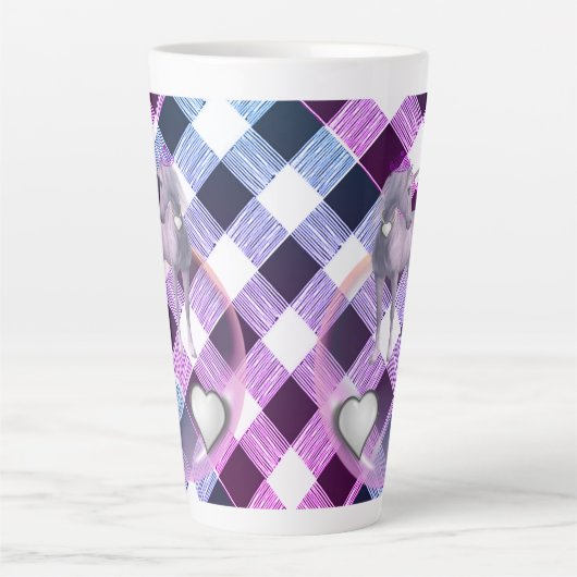 Unicorn Karierte Latte-Tasse Milchtasse (Vorderseite)