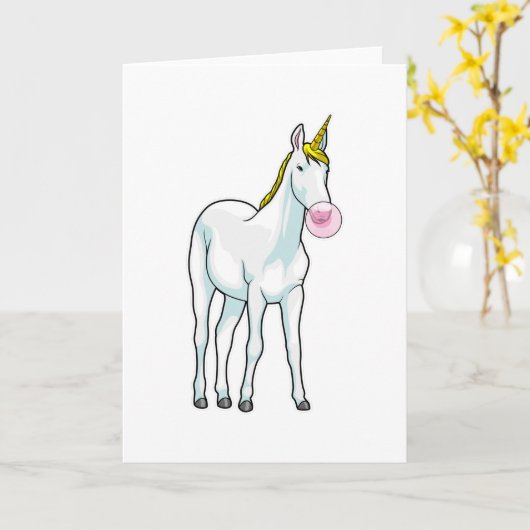 Unicorn Karte (Gelbe Blume)