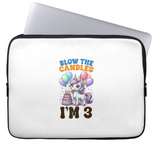 Unicorn Kids 3. Geburtstag Party Junge 3 Jahre alt Laptopschutzhülle