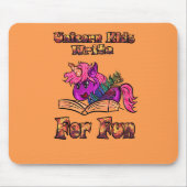 Unicorn Kids schreiben für Spaß Mousepad (Vorne)