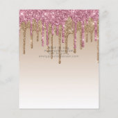 Unicorn Kinderdusche Einladung Pink Girls Niedlich (Rückseite)