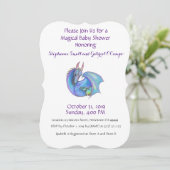 Unicorn Kinderdusche Einladung Regenbogen Custom P (Stehend Vorderseite)