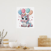 Unicorn-Kinderzimmer-Plakat Poster (Küche)