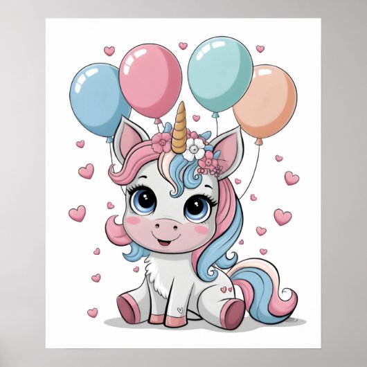 Unicorn-Kinderzimmer-Plakat Poster (Vorne)