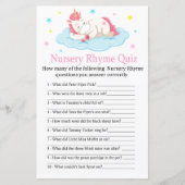 Unicorn Kinderzimmer Rhyme Quiz Kinderduschenspiel (Vorderseite)