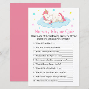 Unicorn Kinderzimmer Rhyme Quiz Kinderduschenspiel