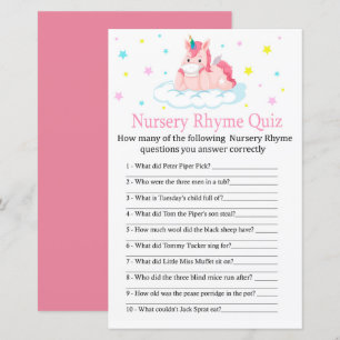Unicorn Kinderzimmer Rhyme Quiz Kinderduschenspiel