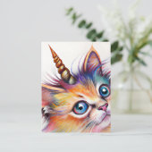 Unicorn Kitten Postkarte (Stehend Vorderseite)