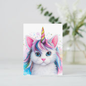 Unicorn Kitten Postkarte (Stehend Vorderseite)